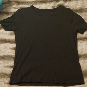 Ribbed Black T Shirt